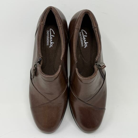 Clarks Leather WISH HOPE Side Zip Booties New W/O Tags Womens 8M I.1.1 Comfort - Picture 13 of 16